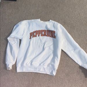 pepperdine white and orange sweatshirt